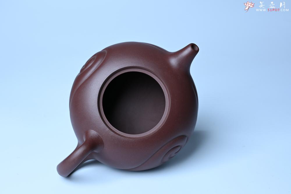 紫砂壶图片：美壶双11特惠 盖花泥 精工油润老紫泥如意半珠 茶人醉爱 - 美壶网