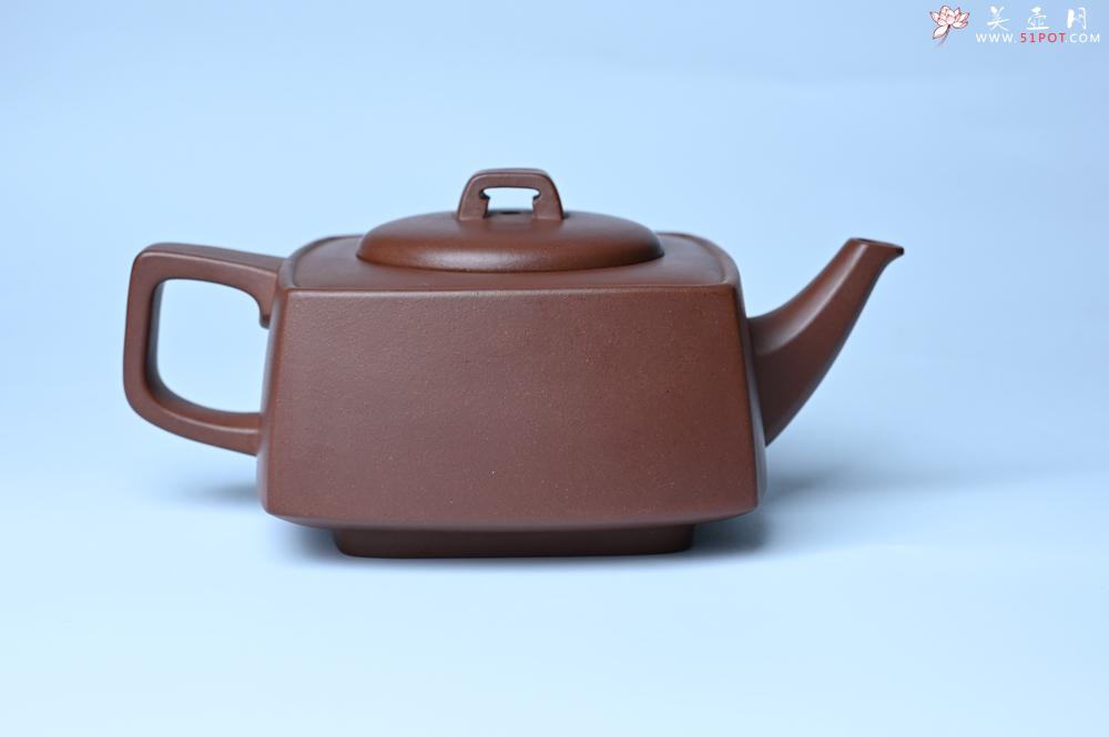 紫砂壶图片:实力派张海艳全手工精工砂四方壶 做工一流 - 美壶网