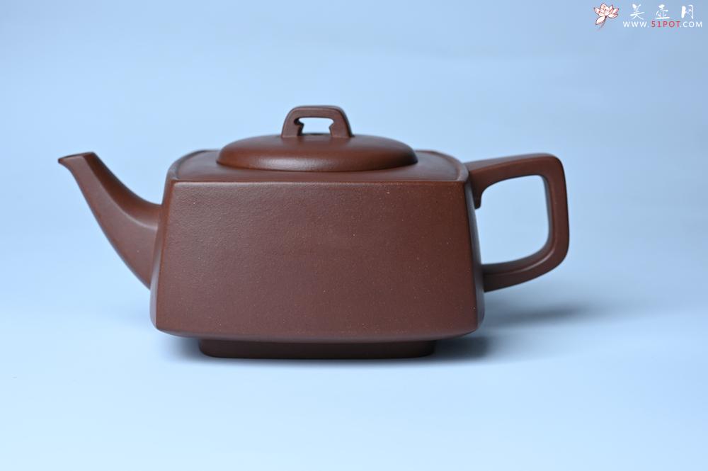 紫砂壶图片:实力派张海艳全手工精工砂四方壶 做工一流 - 美壶网