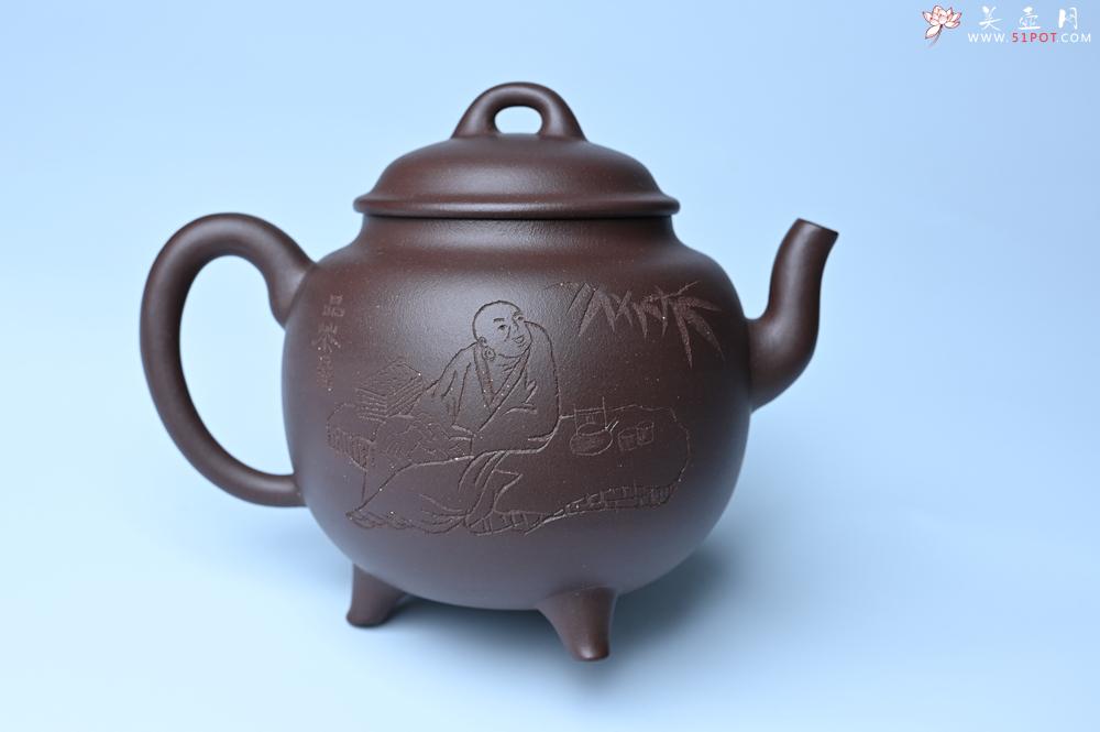 紫砂壶图片：美壶特惠 优质紫泥精致三足鼎壶 品茶论道 - 美壶网
