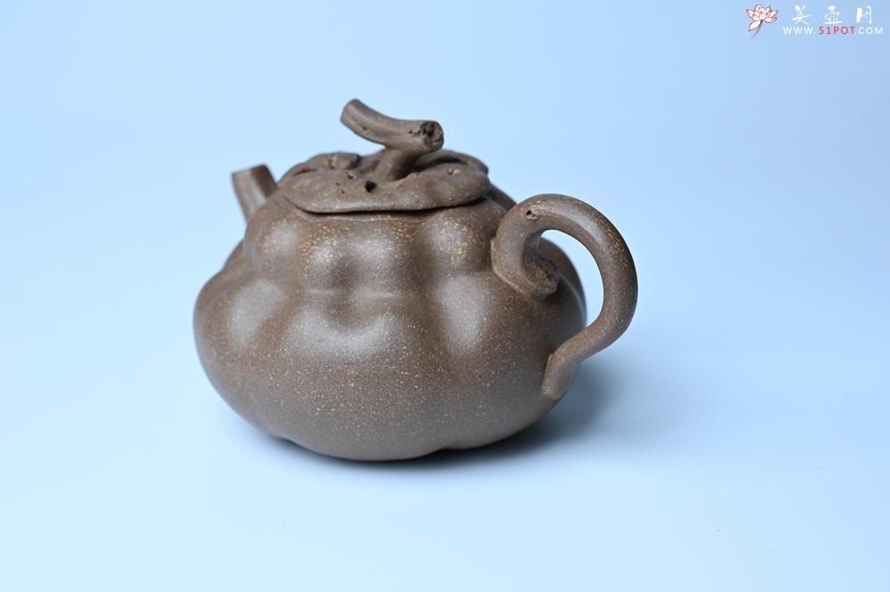 紫砂壶图片：美壶特惠 精致卡盖全手工老青段仿生小花货柿子壶 茶人醉爱 - 美壶网