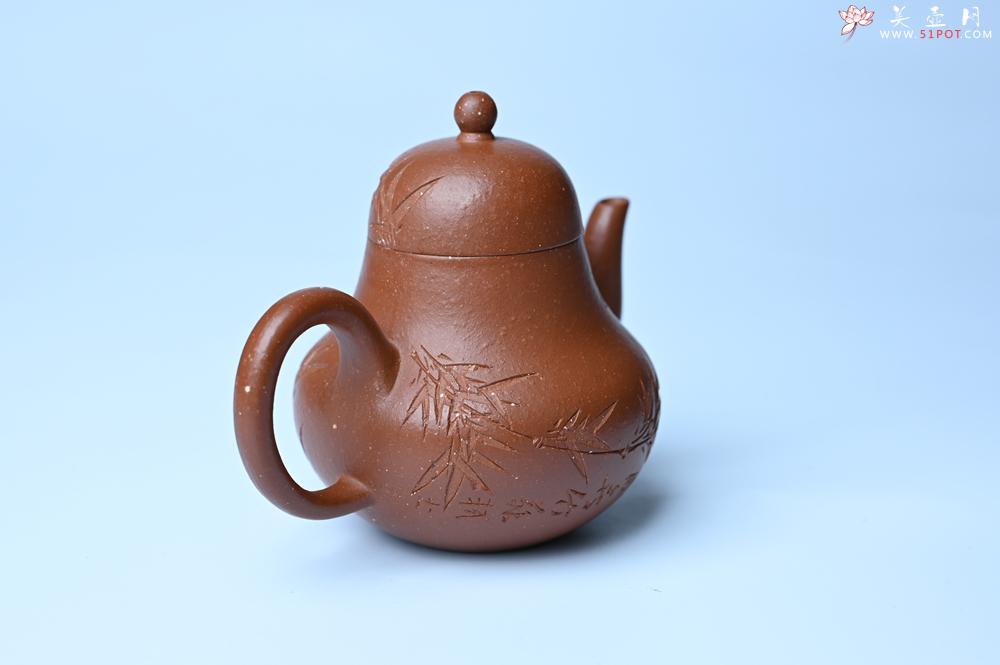 紫砂壶图片：美壶特惠 特好朱泥居不可无竹梨形壶 茶人醉爱 - 美壶网