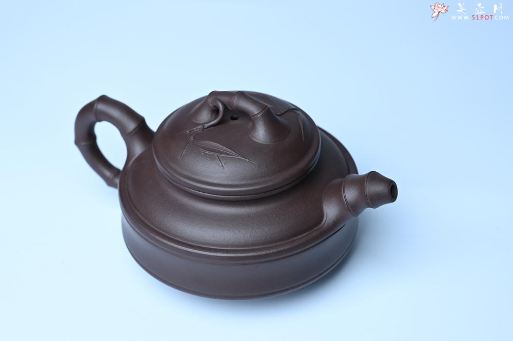 紫砂壶图片：美壶特惠 优质老紫泥双线竹鼓二式 养后特润 - 美壶网