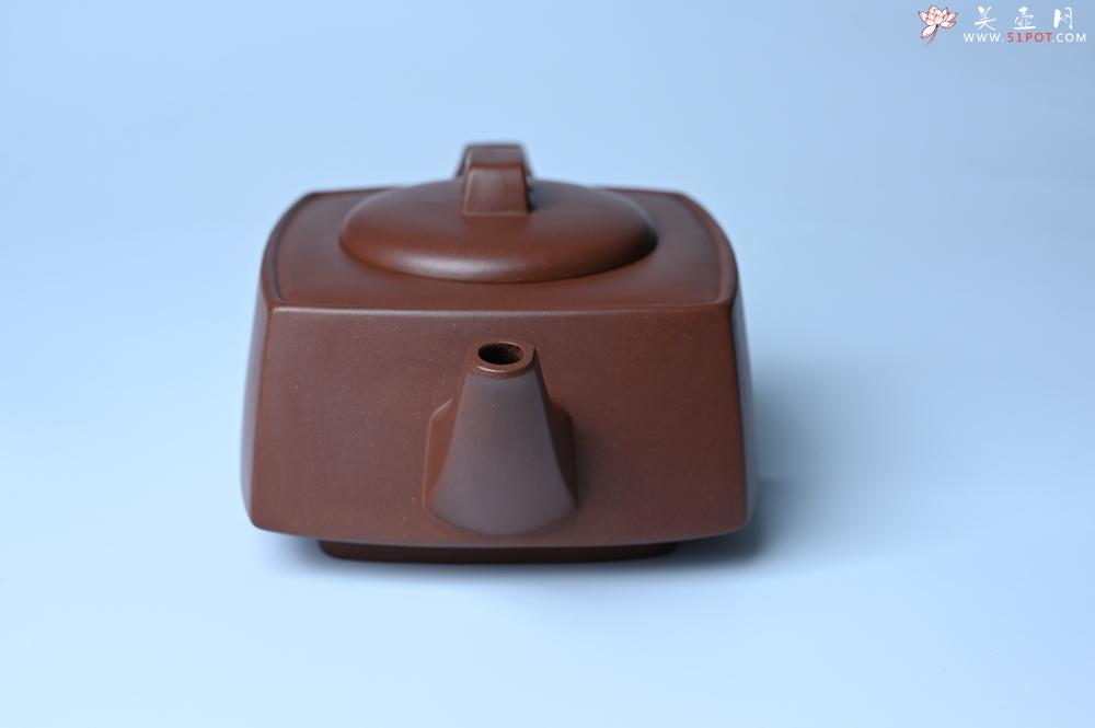 紫砂壶图片:实力派张海艳全手工精工砂四方壶 做工一流 - 美壶网