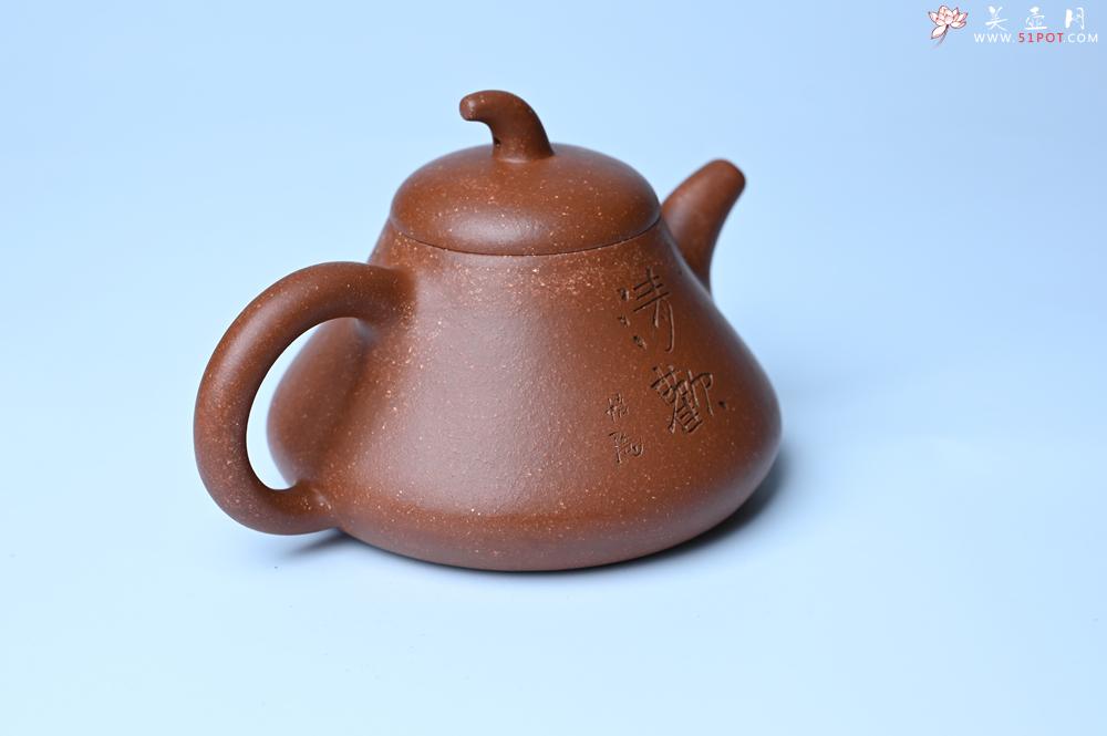 紫砂壶图片：美壶特惠 潜力股王老师 全手工拍打成型茄瓢壶 装饰枯枝鸟 特文气 - 美壶网