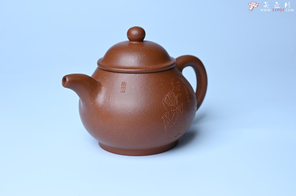 紫砂壶图片：美壶特惠 王老师 全手工红降坡泥潘壶 国助工 易轩 范小君徒杨志超老师刻绘 装饰小富贵特文气 - 美壶网