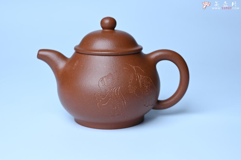 紫砂壶图片：美壶特惠 王老师 全手工红降坡泥潘壶 国助工 易轩 范小君徒杨志超老师刻绘 装饰小富贵特文气 - 美壶网