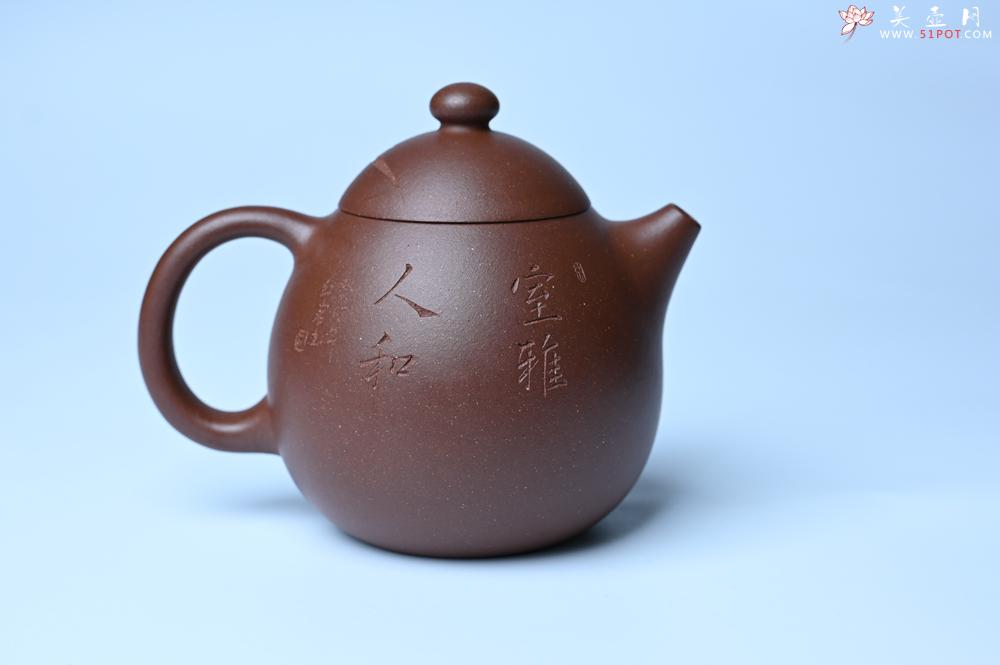 紫砂壶图片：美壶特惠 特好底槽青龙蛋壶 装饰兰草特文气 - 美壶网