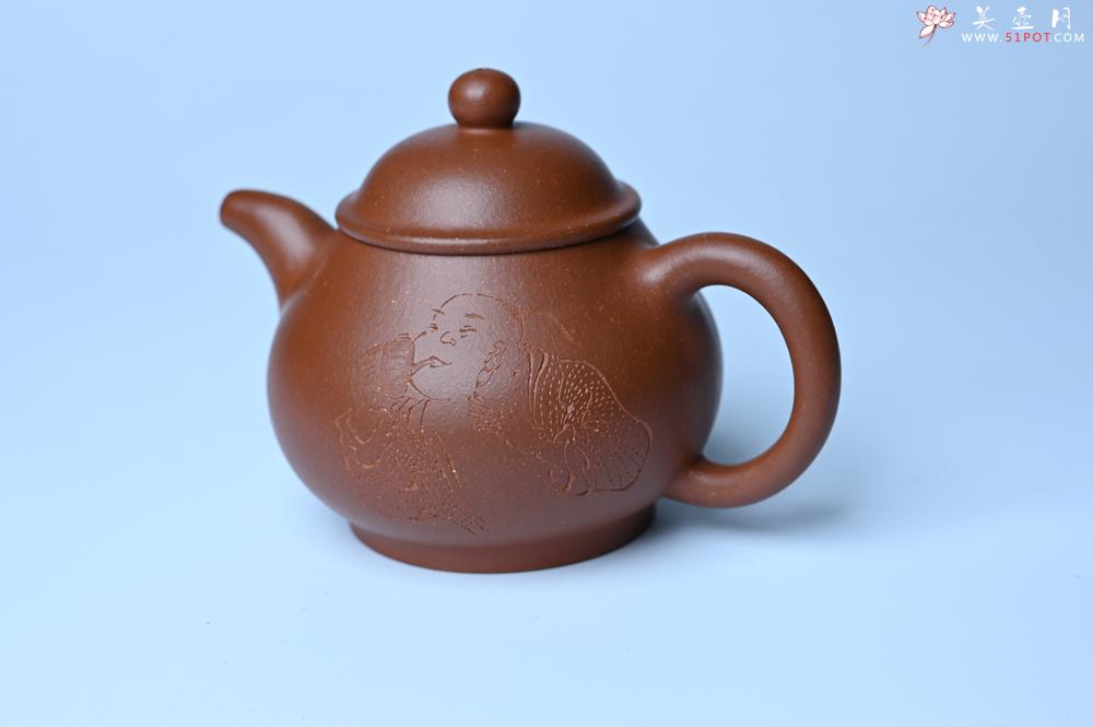 紫砂壶图片：美壶特惠 王老师 全手工红降坡泥潘壶 国助工 易轩 范小君徒杨志超老师刻绘 装饰小富贵特文气 - 美壶网