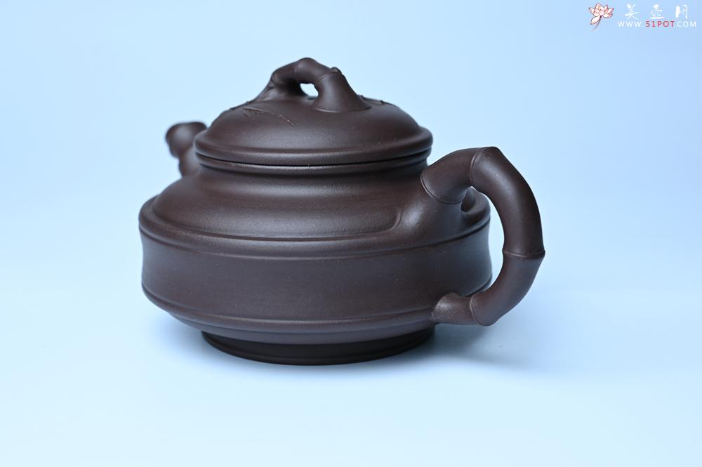 紫砂壶图片：美壶特惠 优质老紫泥双线竹鼓二式 养后特润 - 美壶网