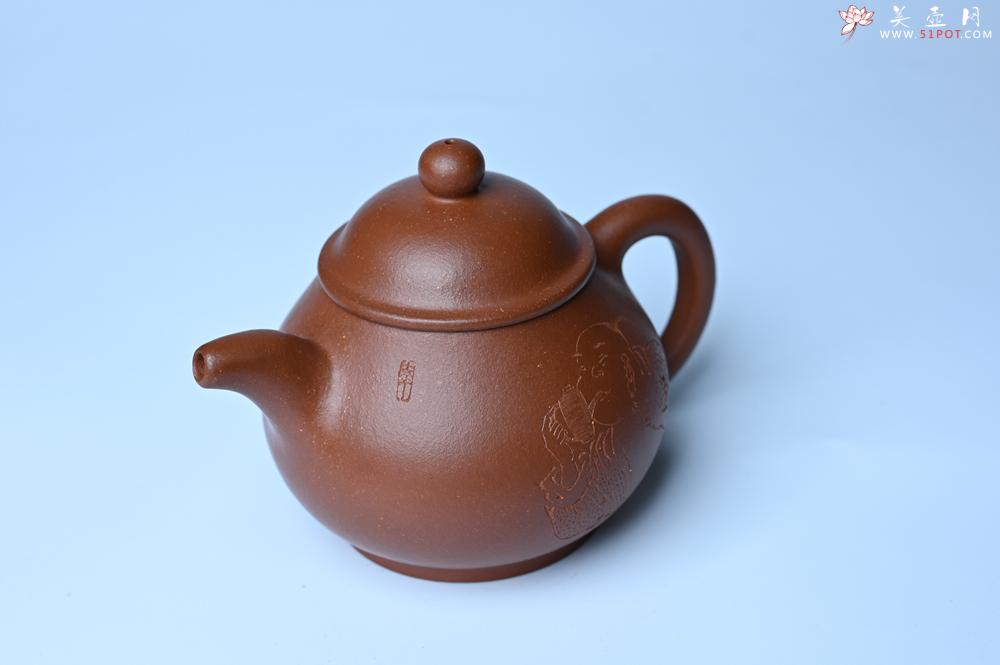 紫砂壶图片：美壶特惠 王老师 全手工红降坡泥潘壶 国助工 易轩 范小君徒杨志超老师刻绘 装饰小富贵特文气 - 美壶网