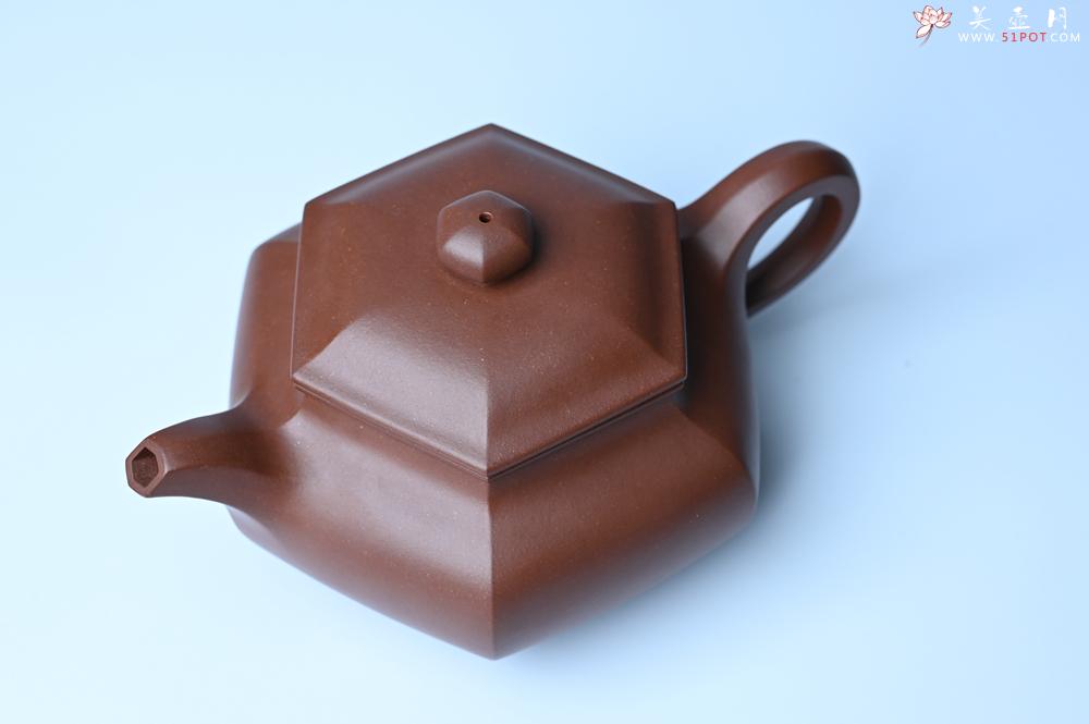 紫砂壶图片:实力派张海艳全手工精工六方仿古壶 气势磅礴 线面挺括平正 - 美壶网