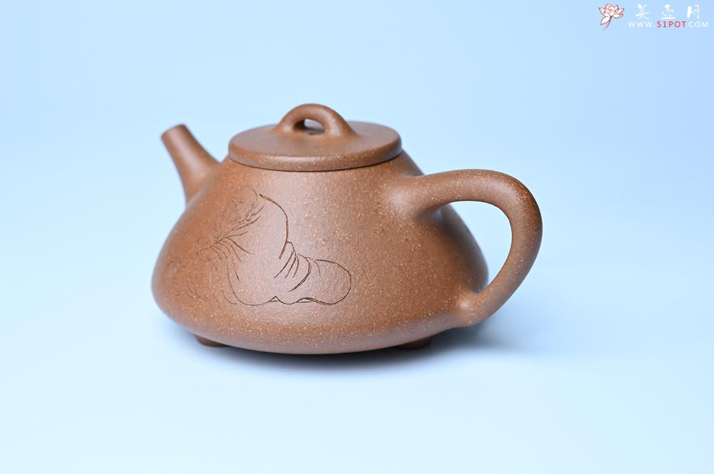 紫砂壶图片：油润五彩段泥 全手工薄胎子冶石瓢 难度大 骨肉匀挺 文气装饰罗汉图 - 美壶网