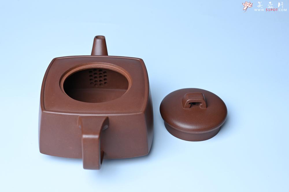 紫砂壶图片:实力派张海艳全手工精工砂四方壶 做工一流 - 美壶网