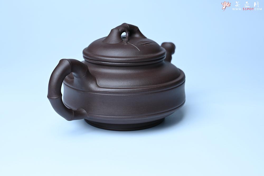 紫砂壶图片：美壶特惠 优质老紫泥双线竹鼓二式 养后特润 - 美壶网