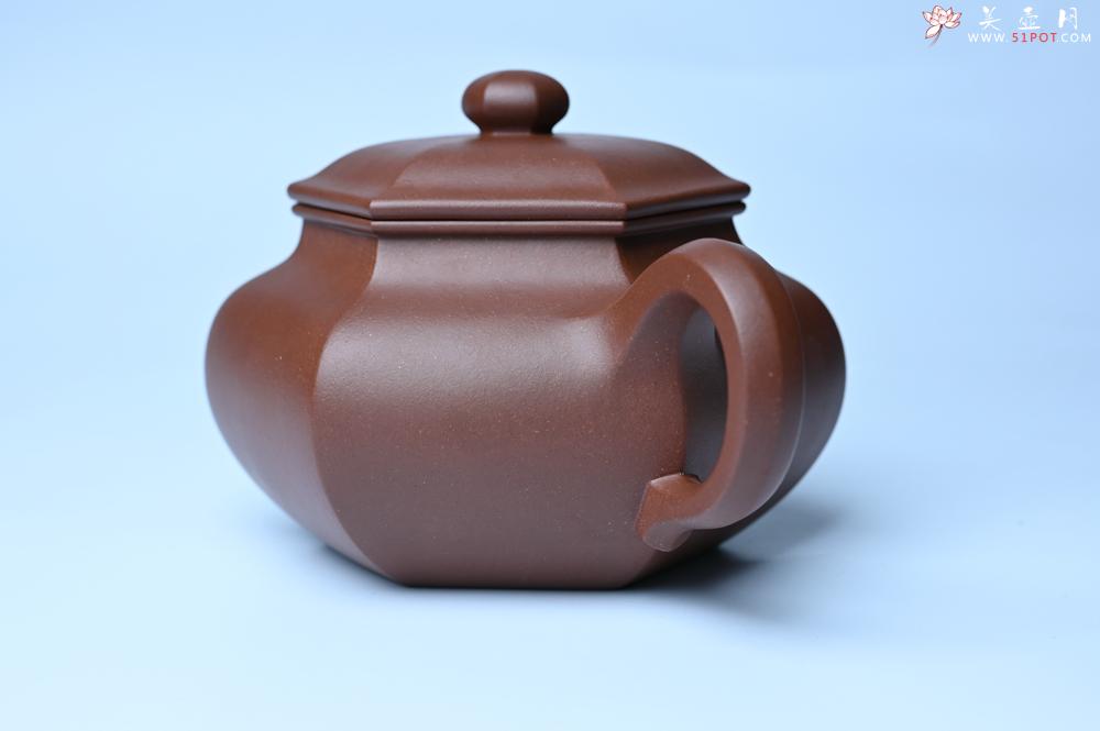 紫砂壶图片:实力派张海艳全手工精工六方仿古壶 气势磅礴 线面挺括平正 - 美壶网