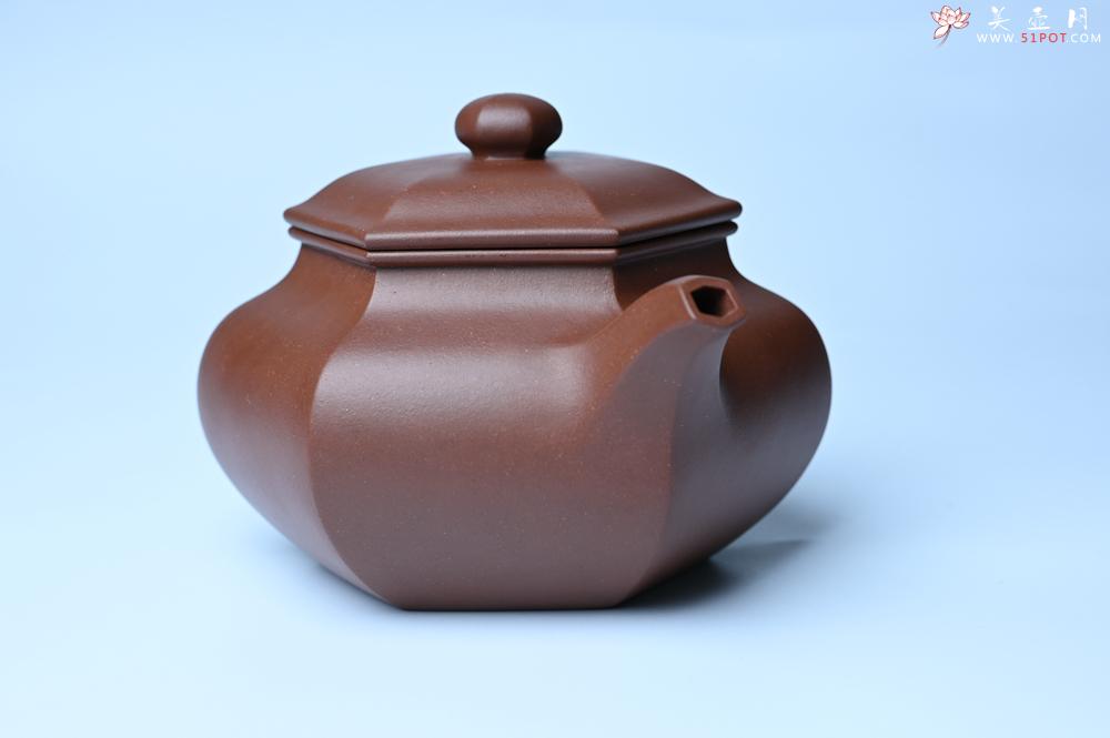 紫砂壶图片:实力派张海艳全手工精工六方仿古壶 气势磅礴 线面挺括平正 - 美壶网