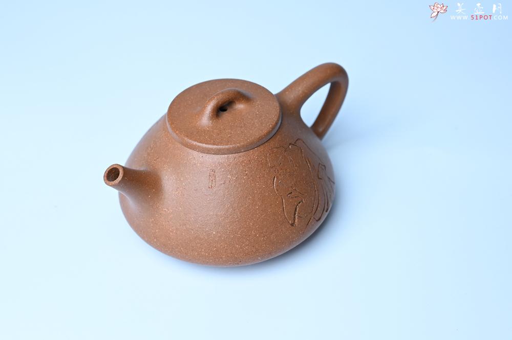 紫砂壶图片：油润五彩段泥 全手工薄胎子冶石瓢 难度大 骨肉匀挺 文气装饰罗汉图 无为 - 美壶网