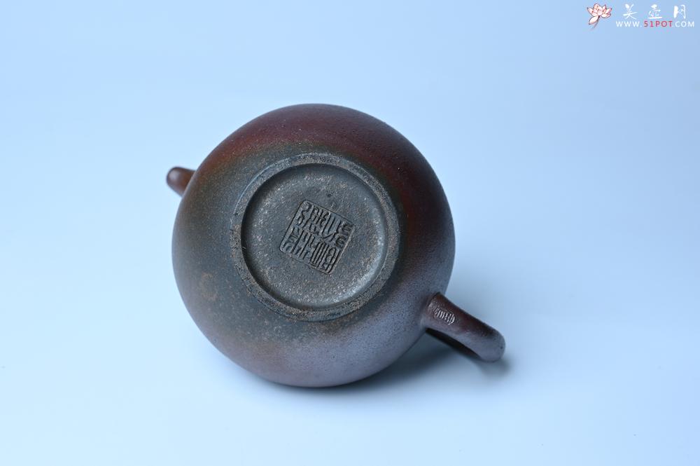 紫砂壶图片：美壶特惠 精致柴烧青灰泥掇球壶 茶人醉爱 - 美壶网