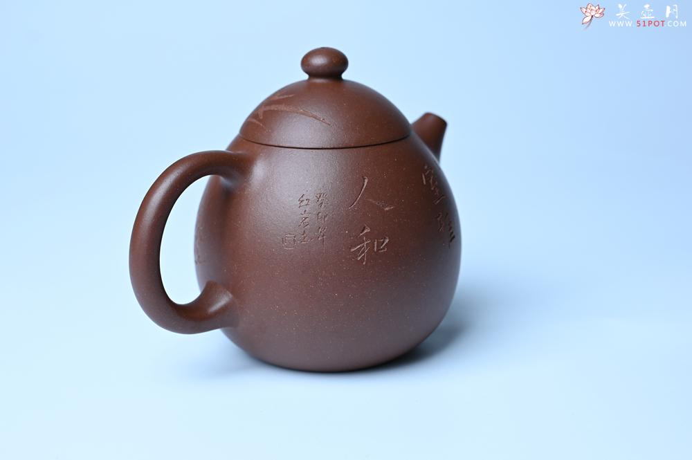 紫砂壶图片：美壶特惠 特好底槽青龙蛋壶 装饰兰草特文气 - 美壶网