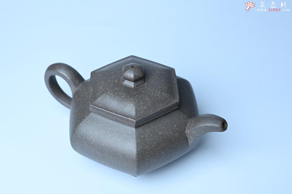 紫砂壶图片：实力派张海艳全手工油润青灰段泥藏六方壶 线面挺快 大气 - 美壶网