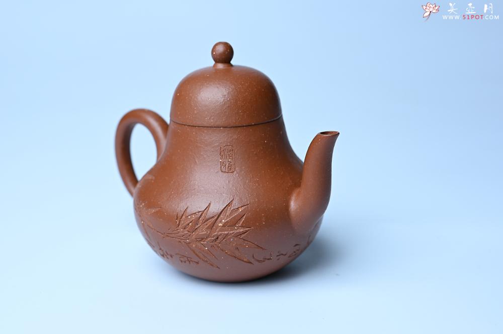 紫砂壶图片：美壶特惠 特好朱泥居不可无竹梨形壶 茶人醉爱 - 美壶网