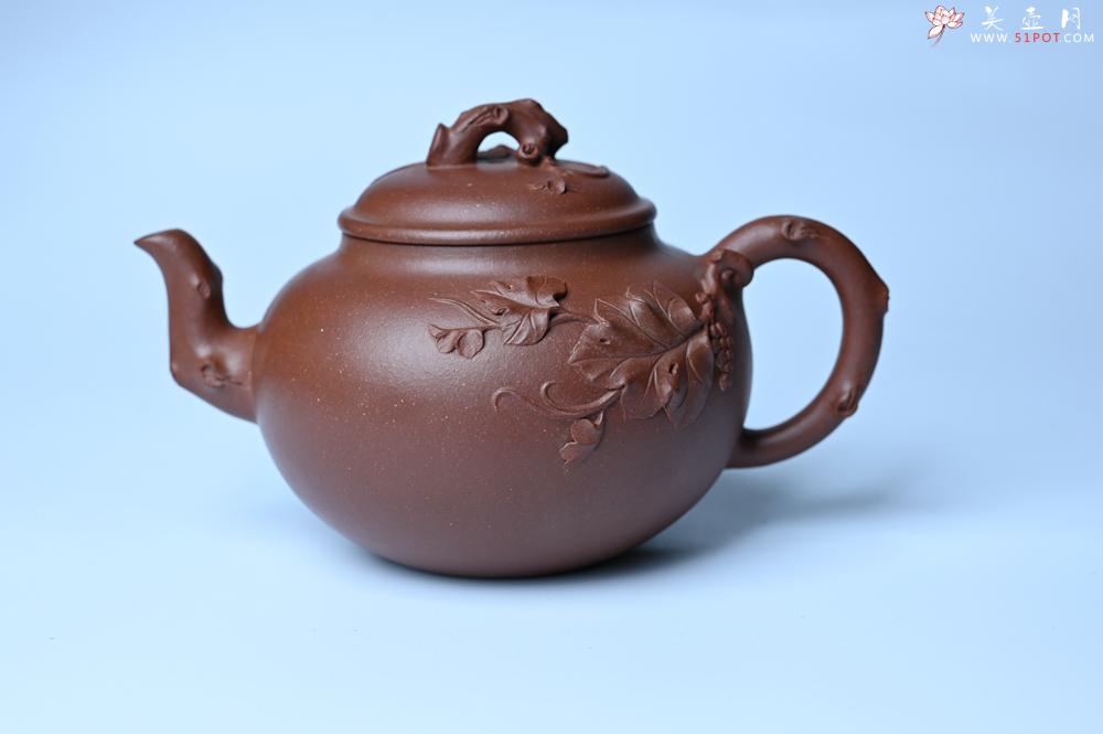 紫砂壶图片：美壶特惠 精品多子多福紫砂壶 帖叶生动细腻 送礼佳品 - 美壶网