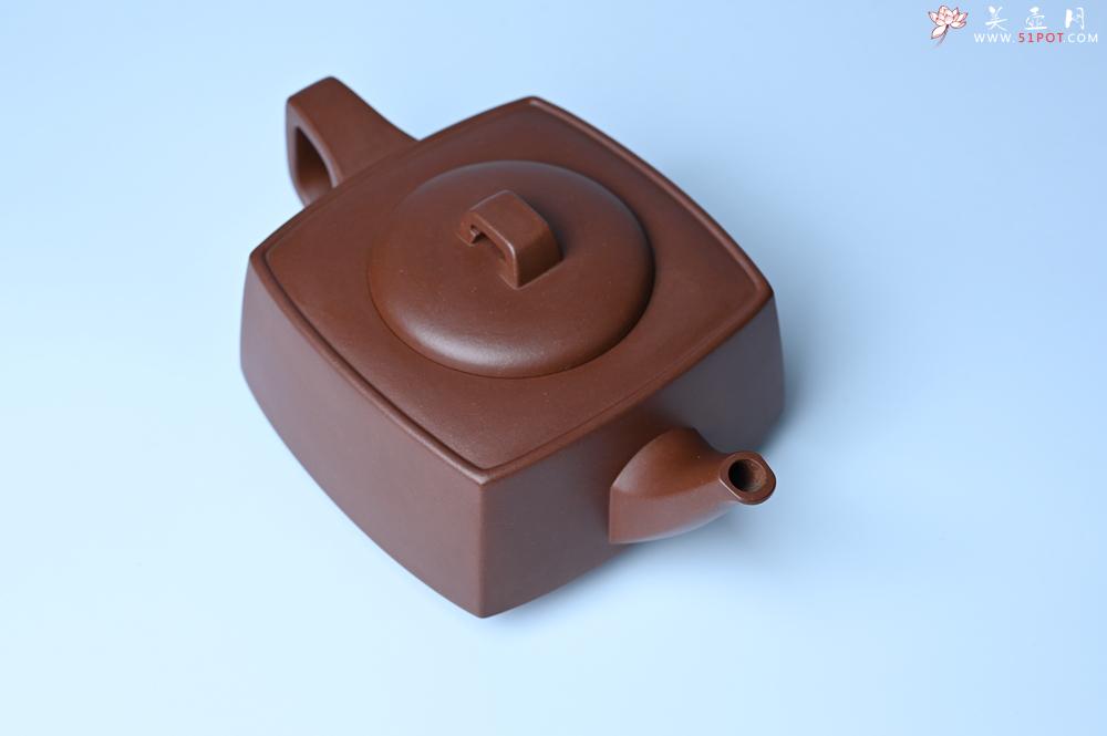 紫砂壶图片:实力派张海艳全手工精工砂四方壶 做工一流 - 美壶网