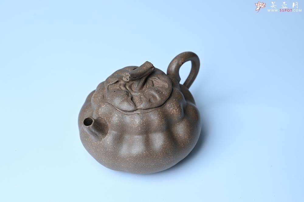 紫砂壶图片：美壶特惠 精致卡盖全手工老青段仿生小花货柿子壶 茶人醉爱 - 美壶网