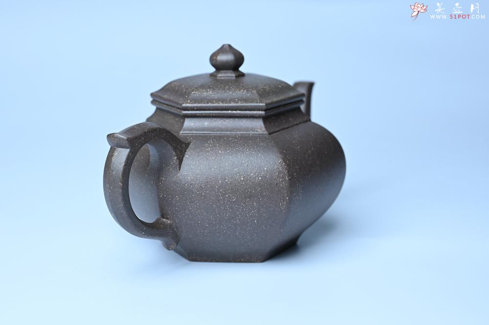 紫砂壶图片：实力派张海艳全手工特好老青灰段泥六方笑樱壶 做工灰常精致 气韵流畅 - 美壶网