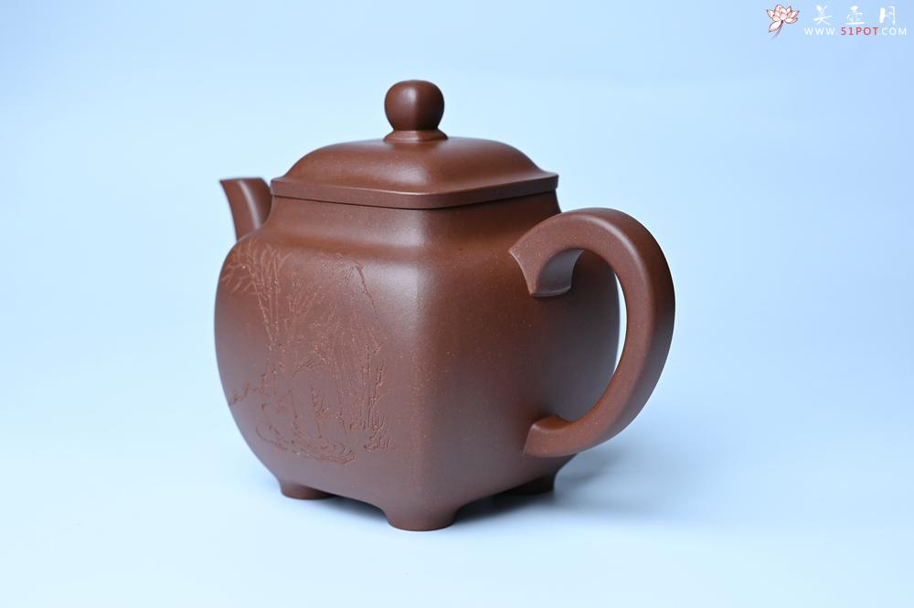 紫砂壶图片：实力派张海艳全手工油润底曹青重器鸣远四方 气势磅礴 用心之作 装饰人物特文气 - 美壶网