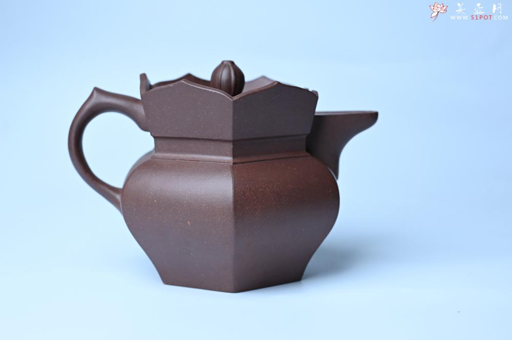 紫砂壶图片：摹古时大彬 优质调砂老紫泥全手工镶片僧帽壶 难度大 古韵悠悠 愈养迷人 - 美壶网