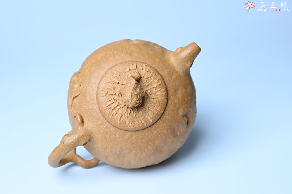 紫砂壶图片：潜力股赵老师实力演绎全手工老黄段泥金蟾供春壶 金蟾灵动 不失为一把好壶 - 美壶网