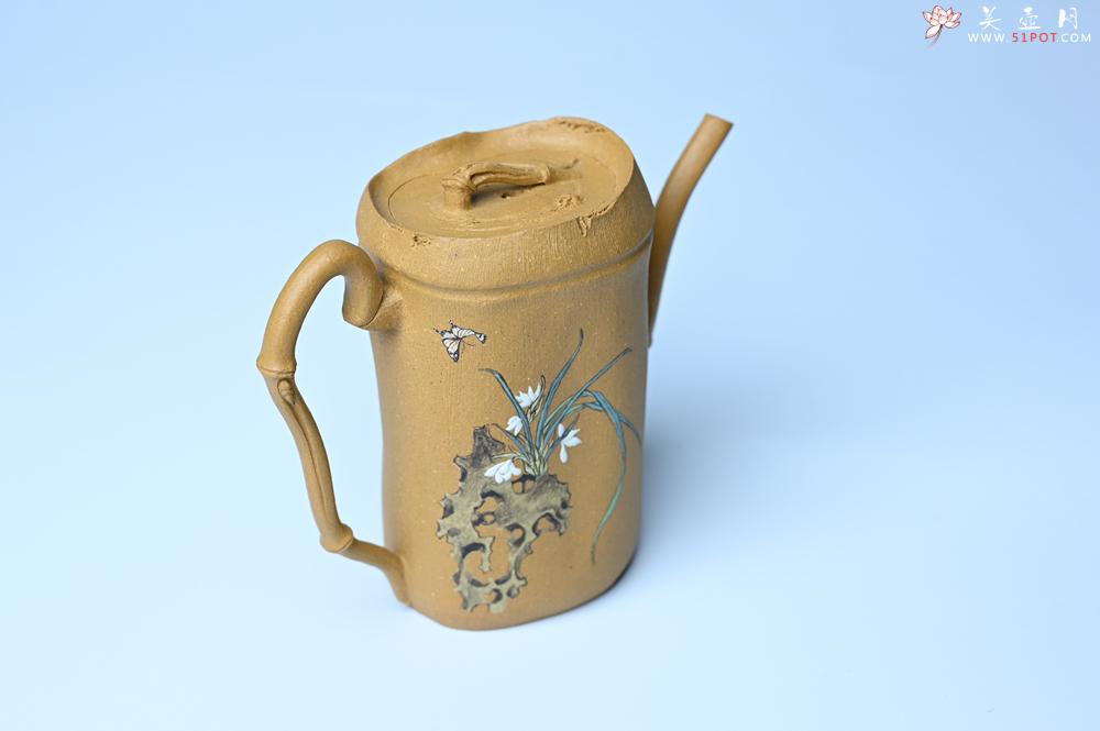 紫砂壶图片：美壶特惠 黄金段泥全手工君竹壶 茶人醉爱 - 美壶网