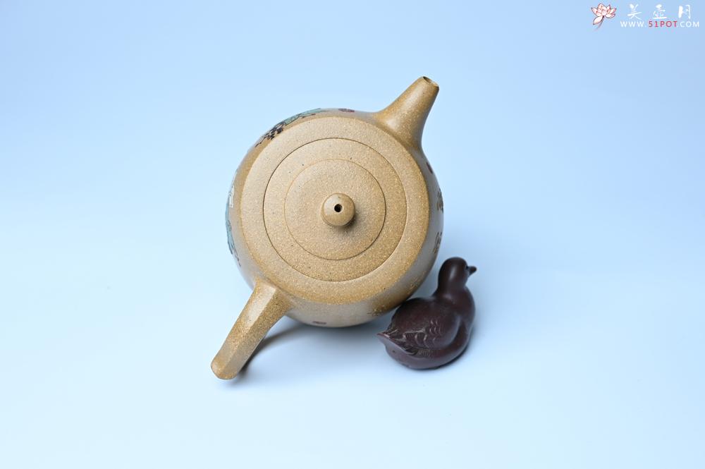 紫砂壶图片：美壶特惠 精致特好黄段泥井栏壶 泥绘祥瑞兔子 惠风和畅 寓意吉祥好运常来 - 美壶网