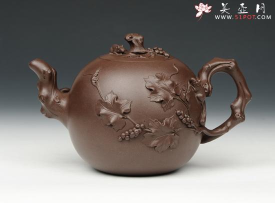 紫砂壶图片:松鼠葡萄 - 美壶网