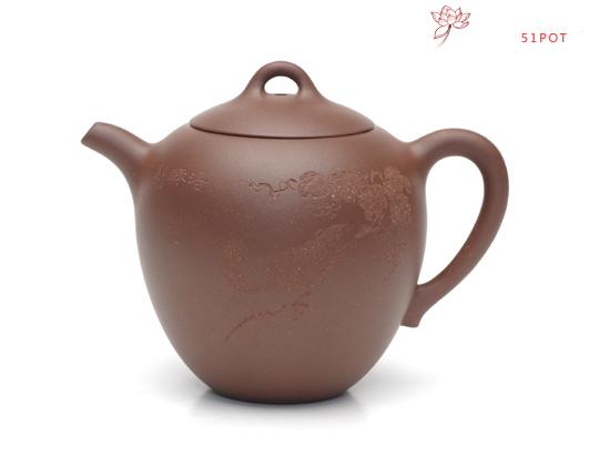 紫砂壶图片：美人肩  泥料：拼紫  容量：220CC - 美壶网