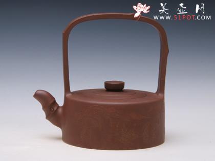 紫砂壶图片：扁竹提梁 - 美壶网