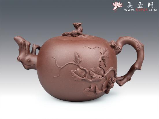 紫砂壶图片：松鼠葡萄 - 美壶网