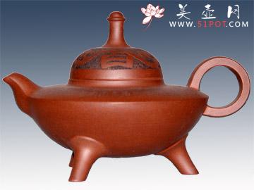 紫砂壶图片：三脚铜鼎周顺荣 - 美壶网