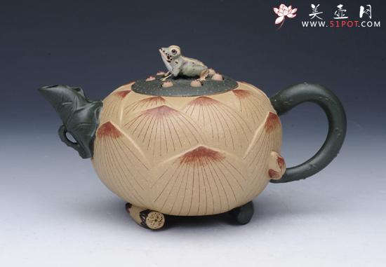 紫砂壶图片：青蛙莲心壶 - 美壶网