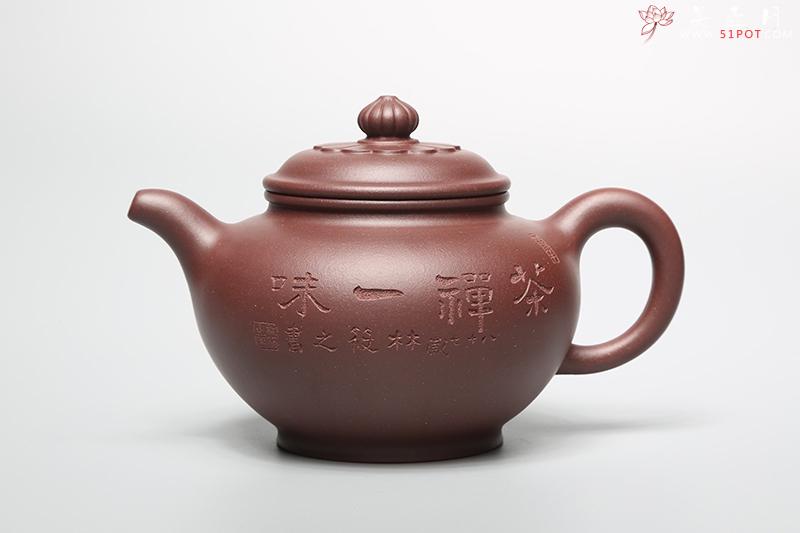 紫砂壶图片：秋菊 著名书法家林筱之书画 - 美壶网