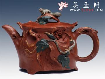 紫砂壶图片：松鼠葡萄 - 美壶网