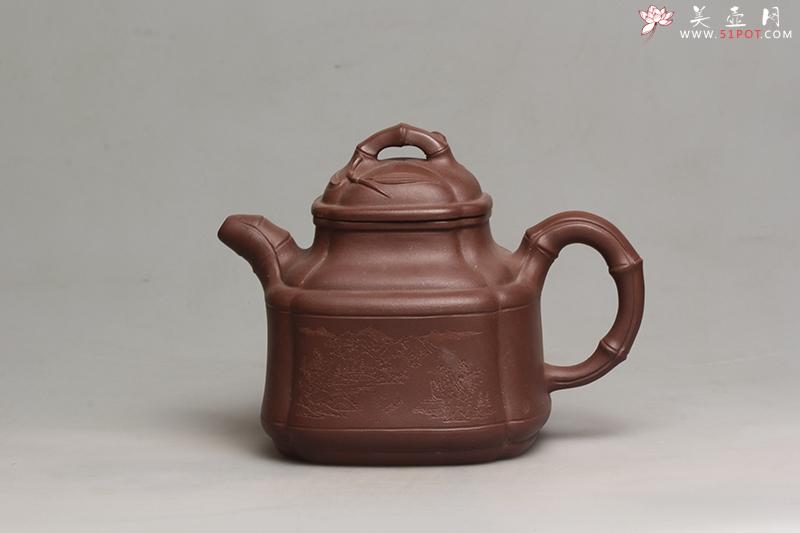 紫砂壶图片：四方竹鼎壶 - 美壶网