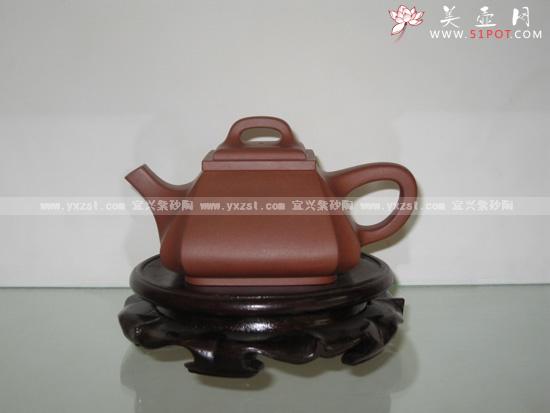 紫砂壶图片：四方抽角石瓢 - 美壶网