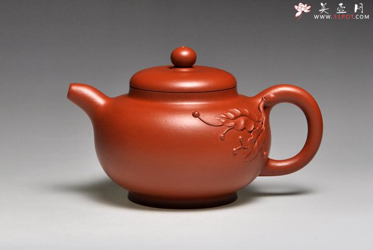 紫砂壶图片:《朱泥硕果》泥料:朱泥 容量:350cc - 美壶网