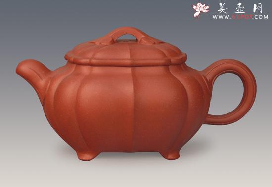 紫砂壶图片：腰圆菱花 - 美壶网