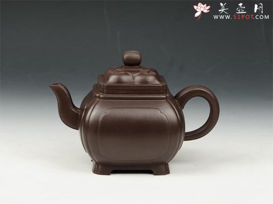 紫砂壶图片：菱方 400cc 原矿老紫泥 - 美壶网