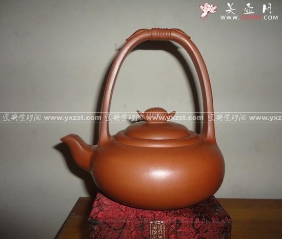 紫砂壶图片：花瓣提梁 - 美壶网