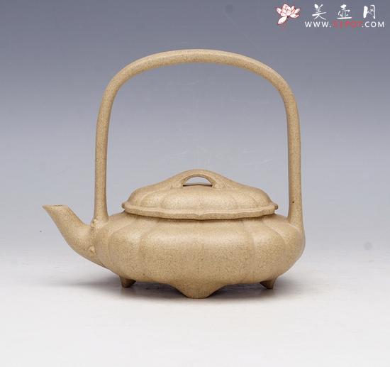 紫砂壶图片：菱花提梁 - 美壶网